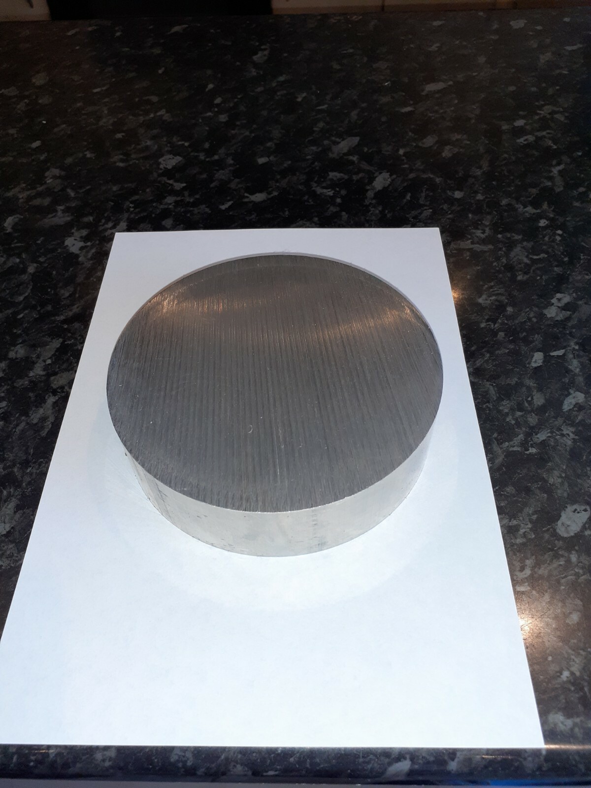 Aluminium Rod 6"" dia  x  H30  x  3"" dia  thick x 1 off