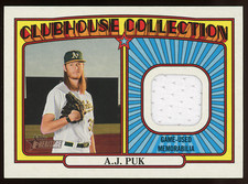 2021 Topps Heritage Clubhouse Collection Relic White JERSEY Oakland A's A.J. Puk