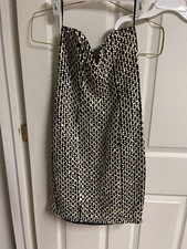 VNT Gunne Sax Cocktail Sequin Dress XS 5/6 Bow Strapless Y2K Gold Silver 90s