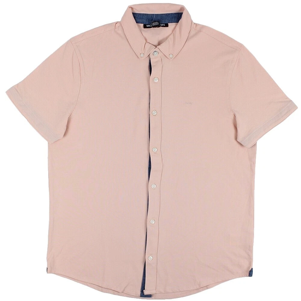 Camisas para hombre Michael Kors informales lisas con botones de mezcla de algodón