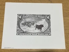 1976 Cattle in Storm $1 Stamp #292 Signed Print by Ronald Schneider