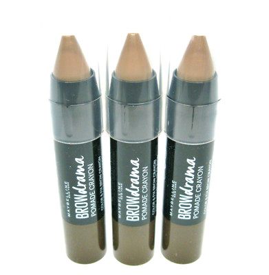 3 x MAYBELLINE BROW drama POMADE CRAYON MEDIUM BROWN