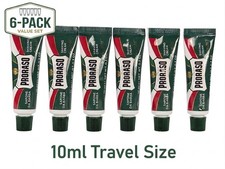 6PC PRORASO Shaving Cream Refreshing Formula Travel Size tube 10ml Made in italy