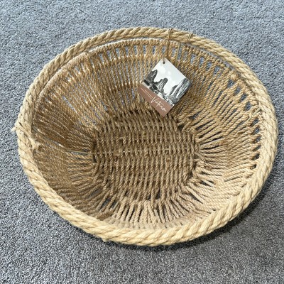 Handgewebte Korbschale aus Vietnam 12 Zoll Durchmesser Neu mit Etikett