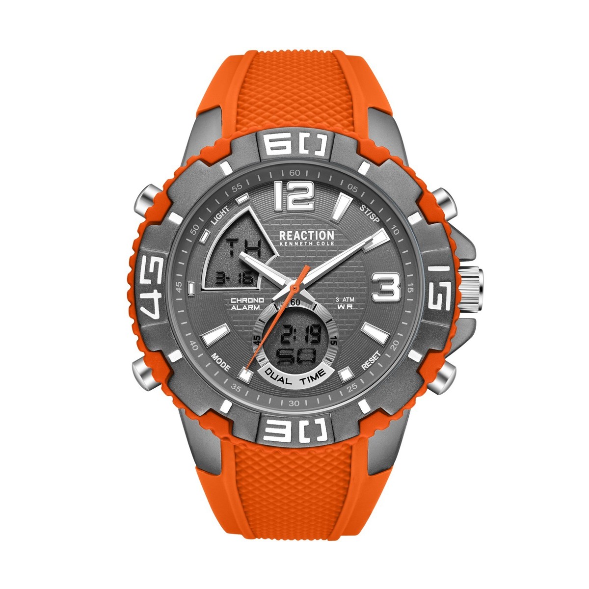 カルエゴ Kenneth Cole Reaction Men's Analog Digital Watch Silicone Strap