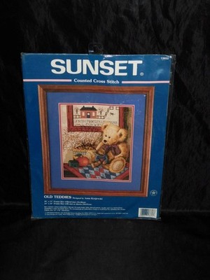 Dimensions Sunset Old Teddies Teddy Bears Cross Stitch Kit NEW Country Farm NIP
