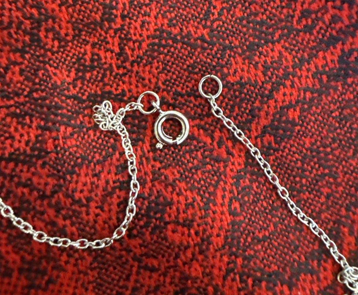 Vintage Necklace & Earring Set Sterling Silver Posts & Diamonds View 6