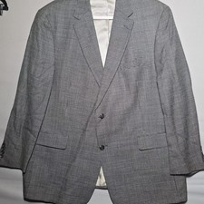 VTG Hart Schaffner Marx 48R Men  s Blazer Made in USA Black Cream Micro Dot Wool