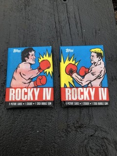 2x Unopened 1985 Old Vintage Topps Rocky IV Movie Trading Cards with Bubble Gum
