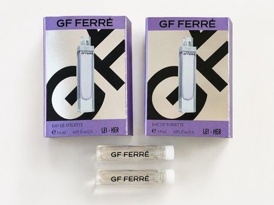 GF Ferre Lei-Her Gianfranco Ferre EDT Sample Vials 1.6ml x2 Discontinued Rare