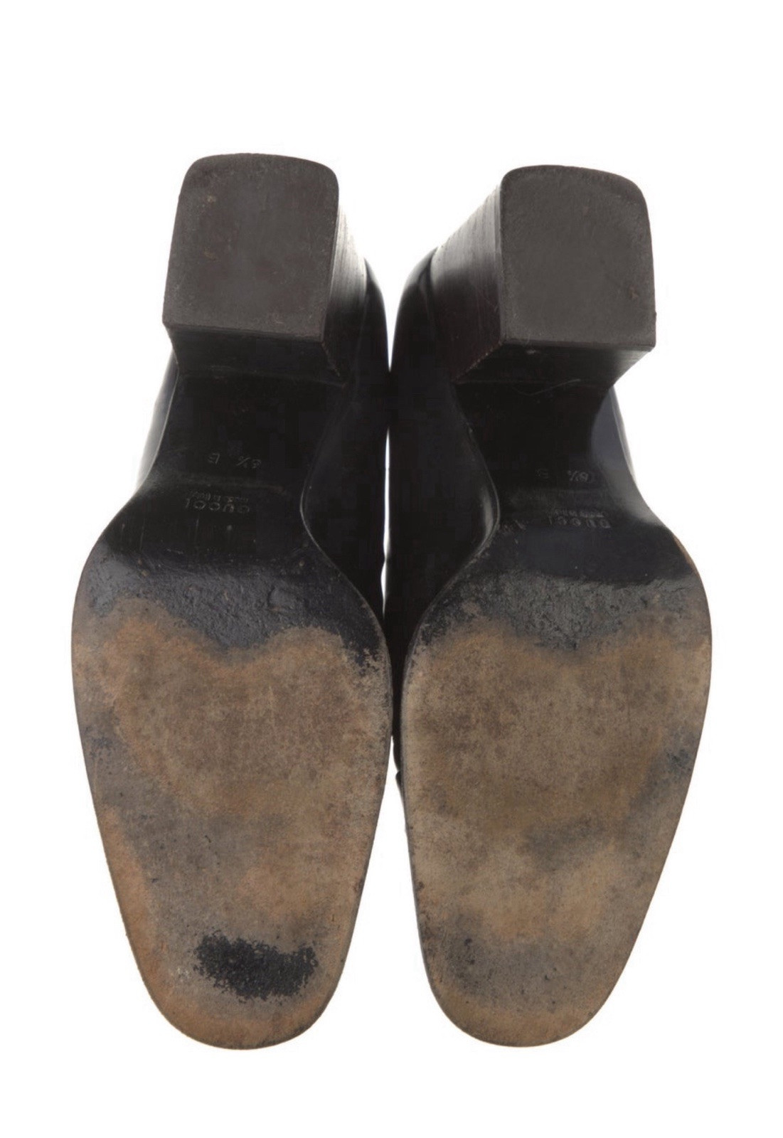 Gucci Authentic Vintage Solid Black Leather Block… - image 5