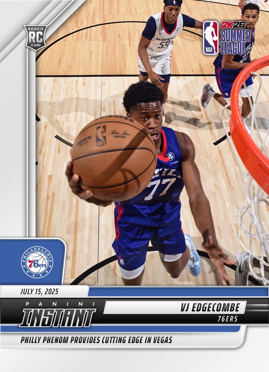 2025-26 Panini Instant VJ Edgecombe DRAFT NIGHT/ROOKIE CARDS 76ers 