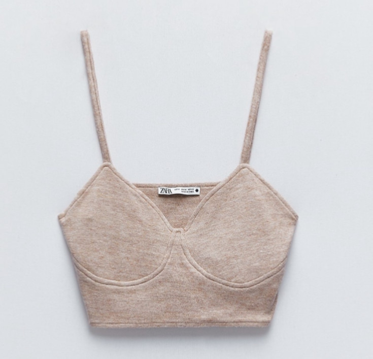 Zara Bustier Crop Top, Size S