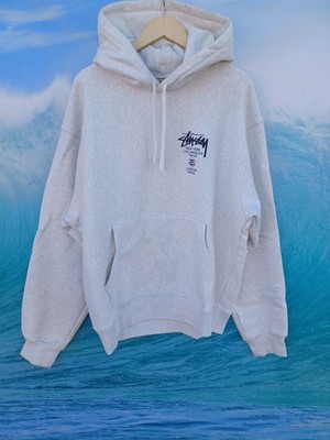Stussy World Tour Pullover Hoodie Ash Heather Size XXL Blem Special  #0815