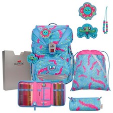 DerDieDas ErgoFlex Superlight - Schulrucksack Set 5tlg. 650g Happy Pixel *NEU*