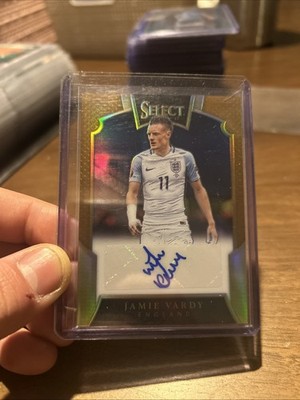 2016-17 Panini Select Gold Auto /49 Jamie Vardy England Leicester City #S-JVA