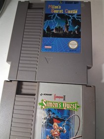 2 retro Nintendo games NES Simon's Quest & Milon's Secret Castle  26394 wt12