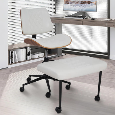 Ergonomic Cross Legged Office Chair with Wheels, Height Adjustable & 360°Swivel