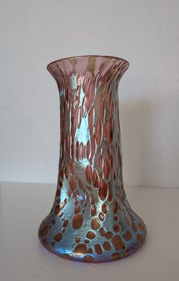 Loetz Czechoslovakian Bohemian Pink Decor Vase DIASPORA Art Nouveau- RARE