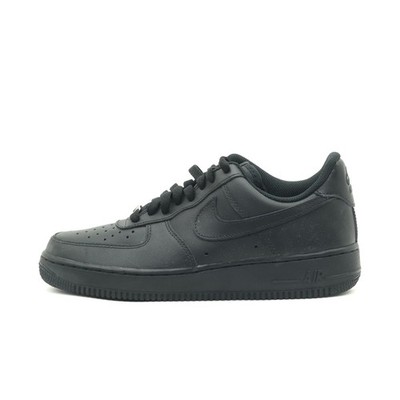 Nike Herren Air Force 1 Low Sneaker Schwarz Leder Top Perforierte Zehenbox EU 41