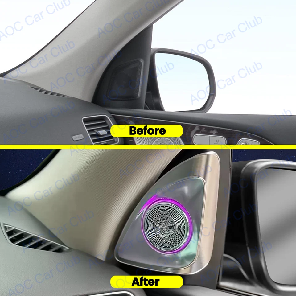 Para Mercedes Benz W167 GLE GLS 64 Colores LED Luz Ambiental Tweeter Altavoz Luz Foto 3 de 4