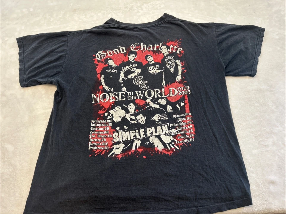 Camisa Good Charlotte Simple Plan Noise To The World 2005 vintage talla grande Foto 4 de 4