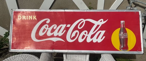 ORIGINAL VINTAGE  COCA COLA 1949 SIGN 54 X 18