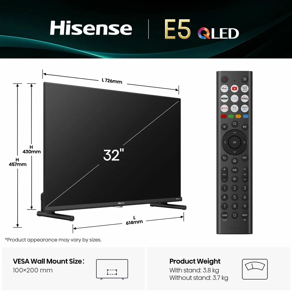 Hisense 32E5QTUK 32 Inch QLED Full HD Smart TV WiFi - SALE!!! - Image 2 of 4