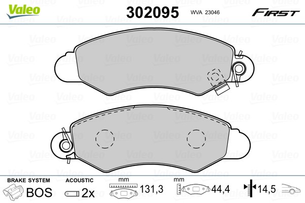 Kit plaquettes de frein Valeo 302095 pour entretien de freinage de voiture familiale