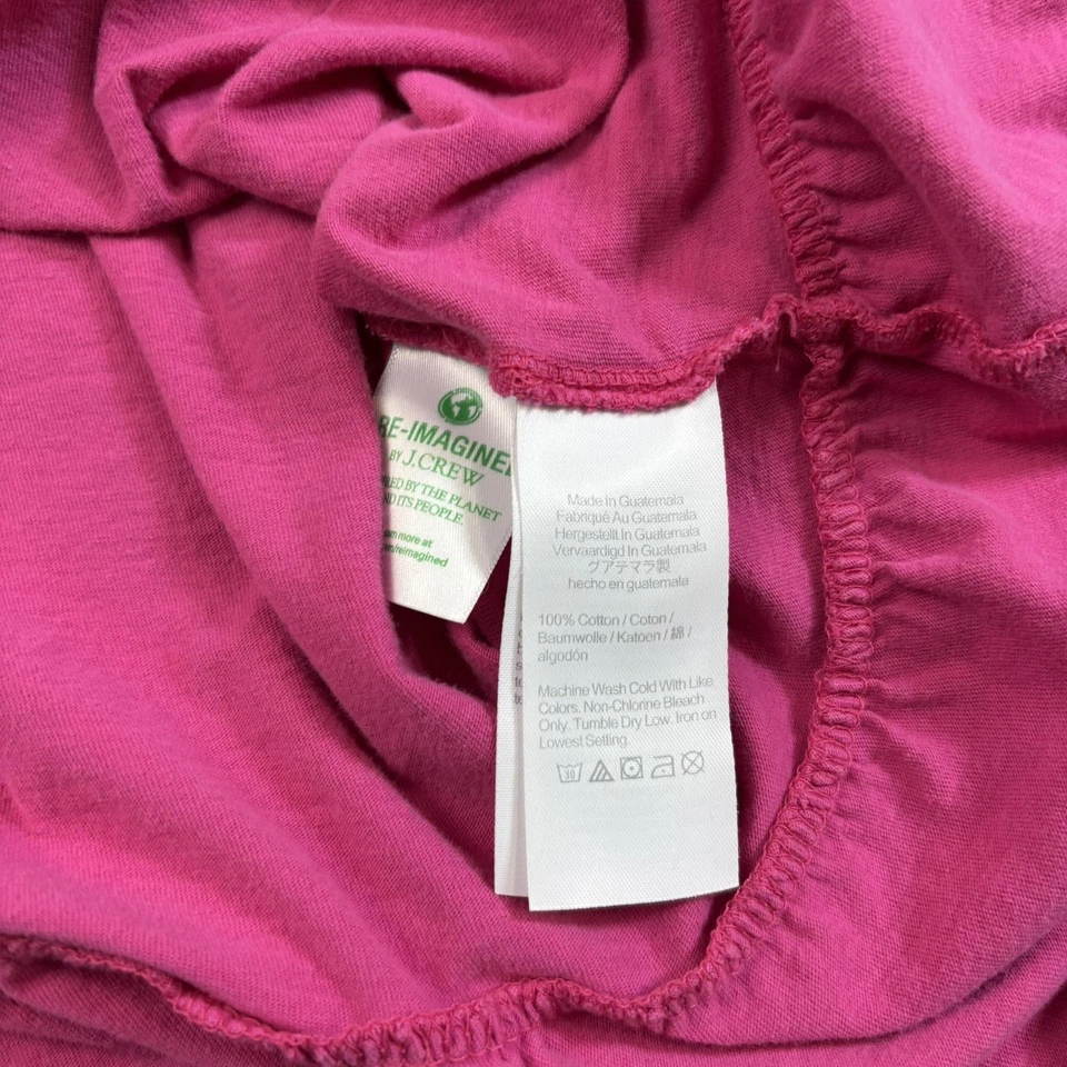 J Crew Dress Women 2XL Pink Tiered Ruffle Hem Short Sleeve Cotton Babydoll Tunic - Image 4 of 4