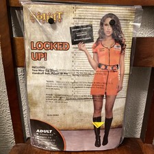 Spirit Halloween Locked Up Orange Prison Inmate Costume Adult XSmall Dress