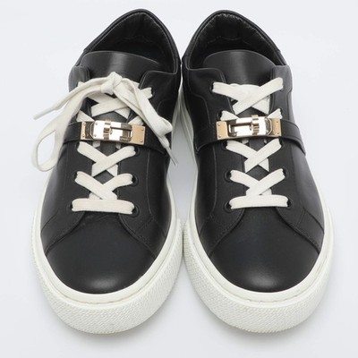 エルメス　38 Hermes Day Size 38 Black Leather Low Top Sneakers | eBay