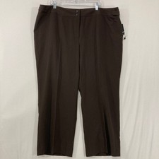 New Nine West Dress Pants size 24W Chocolate Brown Stretch Preppy Office