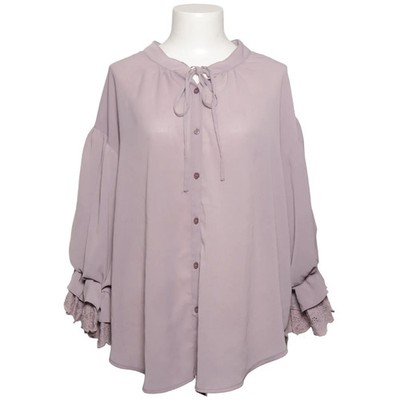 GRL, Bluse, Größe: ONE SIZE, Lila, Baumwolle/Polyester, Einfarbig, Damen #pUI