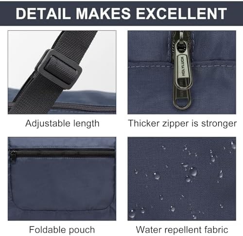 Foldable travel duffel bag for gym and luggage