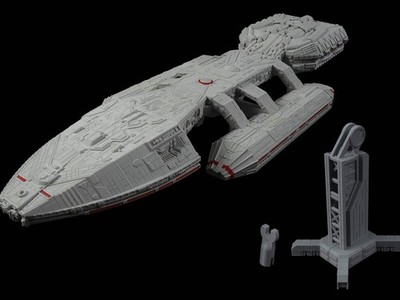 Battlestar Galactica(1978) Assemble Model Kit W/base 3D Printing 1/3600