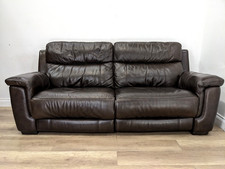 SOFA Large 2 Seater Electric Recliner HTL Dark Brown Leather FREE DELIVERY
