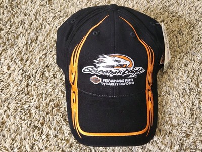 Harley Davidson Motorcycles SCREAMIN EAGLE Hat Baseball Cap BLACK NEW Vintage