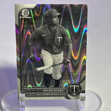 2022 Bowman Draft Bryan Acuna Black & White RayWave Refractor BDC-19  Twins