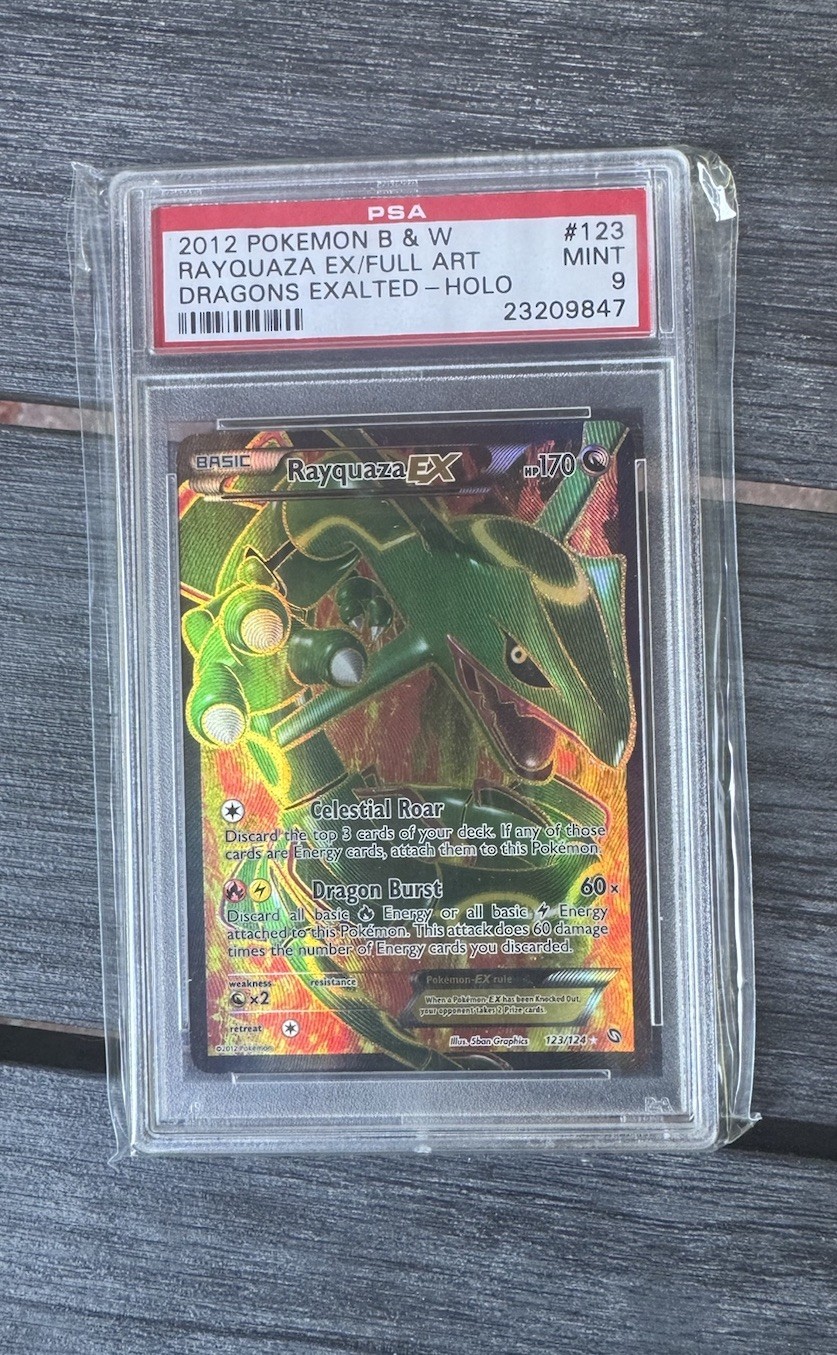 Rayquaza Ex Full Art 123/124 B&W Dragons Exalted 2012 PSA 9 Mint