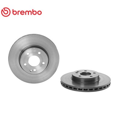 Set of 2 Front UV Coated Ventilated Brake Rotors Brembo 09.8404.11 Metris