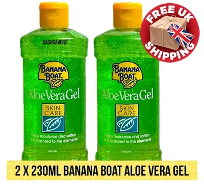 2 x 230ml Banana Boat Aloe Vera Gel Helps To Moisturise Soothe And Soften Skin