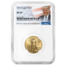 2025 $10 American Gold Eagle 1/4 oz NGC MS70 Trump Label 4921.28 per troy oz