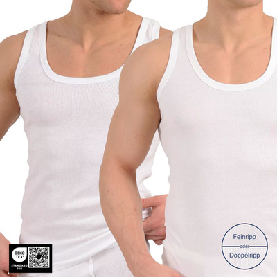 Herren Unterhemden 4-6-8-10er Pack Weiß Feinripp u. Doppelripp Gr. M - 6XL