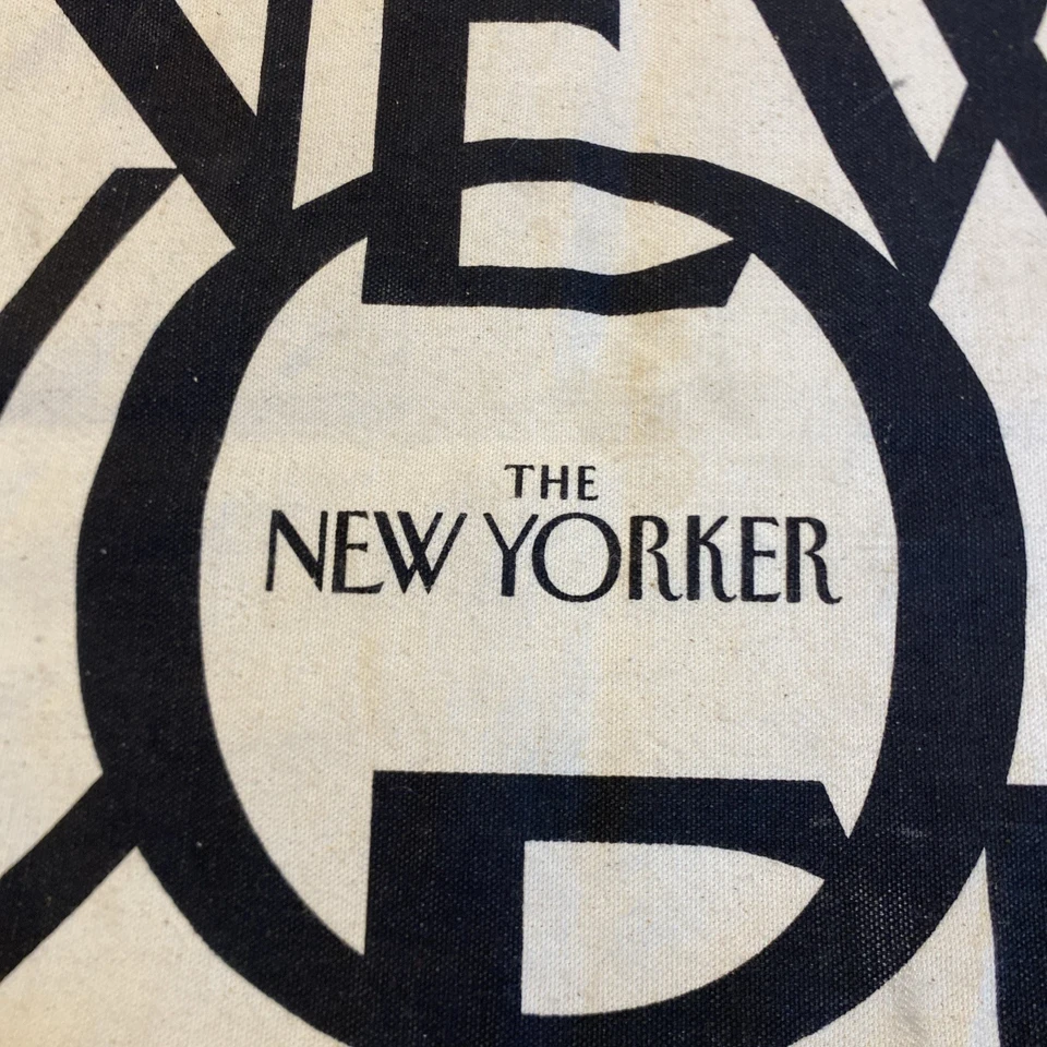 Bolso de Mano Clásico de Lona The New Yorker Magazine Aproximadamente 15" x 15" x 5" Bueno Foto 4 de 4