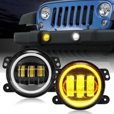 Led Fog Lights 4 Inch Round For 2007-2018 Jeep Wrangler Jk 60w White Yellow Of