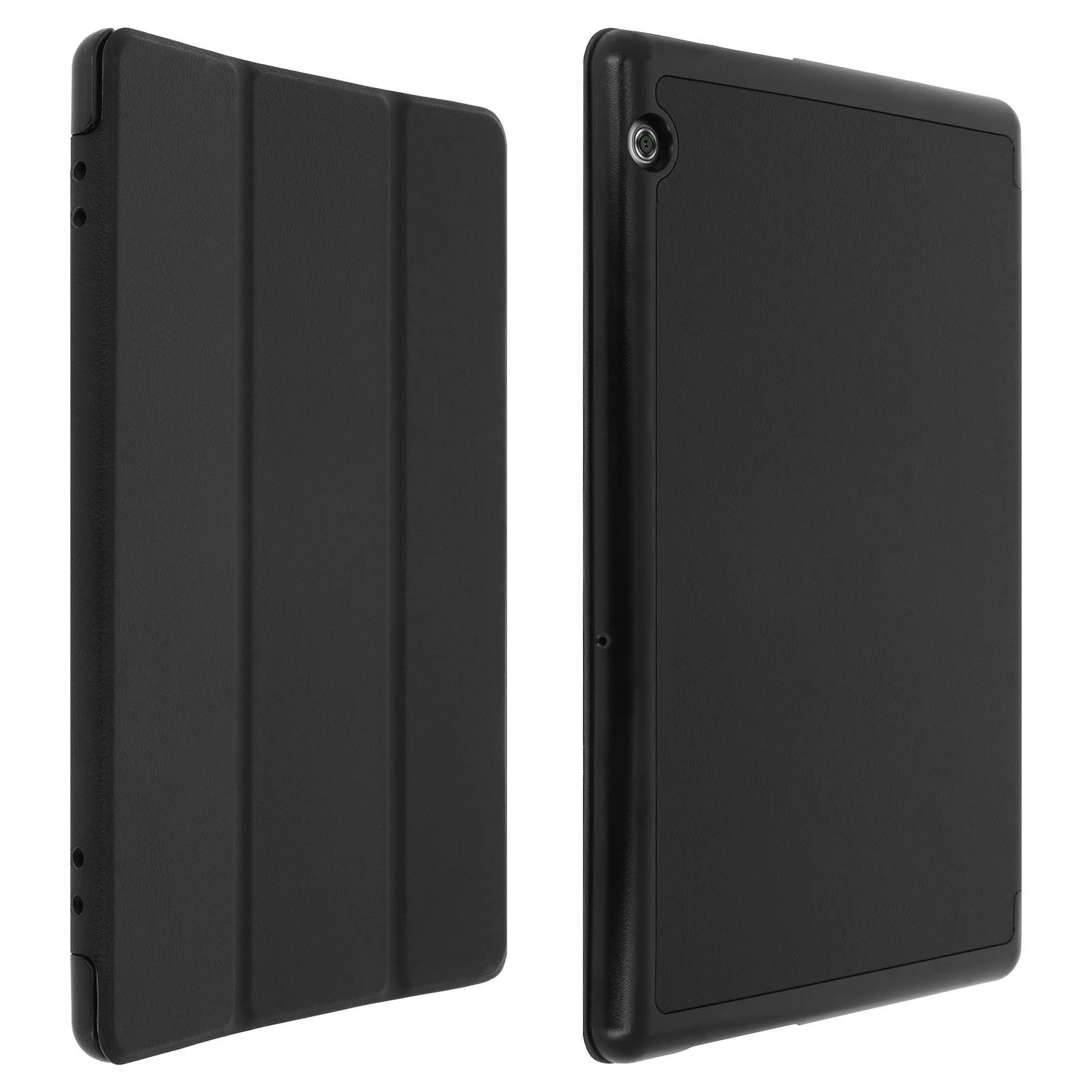 Coque Huawei Mediapad T5 10 pour le train et le bureau - Étui pliable à rabat triple gris