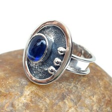 Natural Blue Kyanite Ring 925 Sterling Silver Handmade Kyanite Jewelry-R313