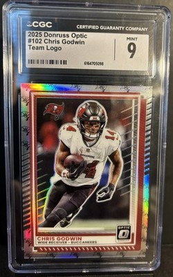 Panini Donruss Optic 2025 Chris Godwin #102 Team Logo Prizm /32 Buccaneers CGC 9