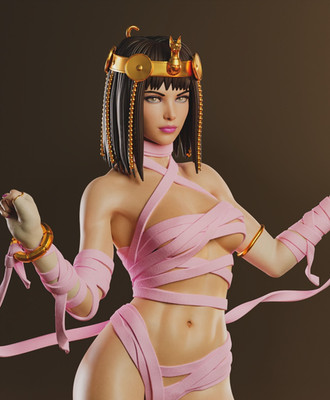 Menat, Street Fighter, 1/4-1/24, Figur, Unbemalt, 3D-Druck, Statue, Abe3d